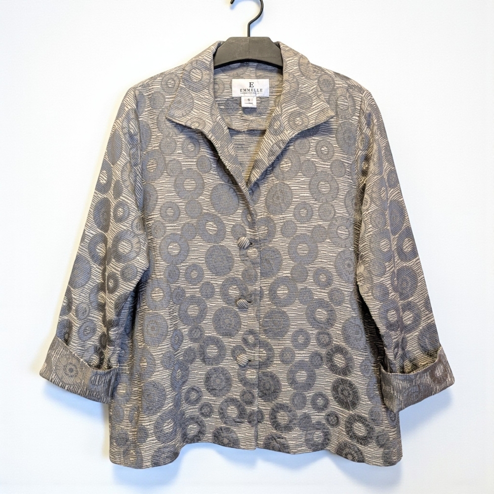 Emmelle NYC Textured Woven Jacket Linen Blend Tailored Blazer